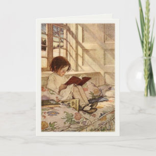 Tarjeta de felicitación vintage con lectura de Chi