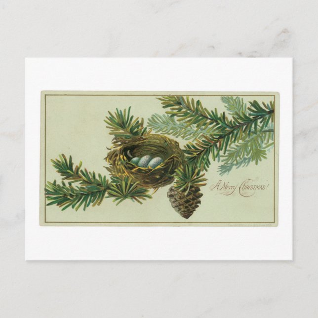 Tarjeta de felicitación Vintage de Feliz Navidad (Anverso)