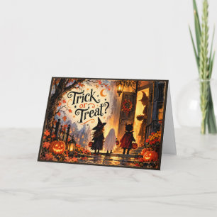 Tarjeta de Felicitación Vintage de Halloween "Truc