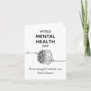 Tarjeta de felicitación vintage de salud mental