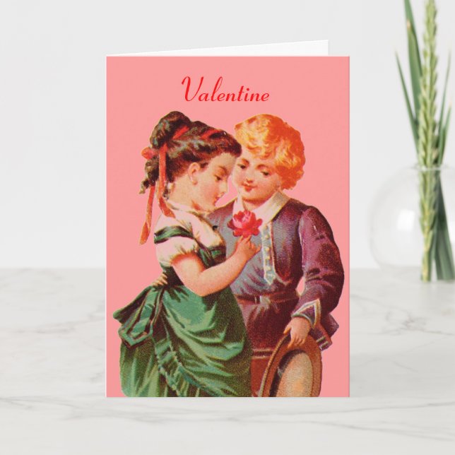 Tarjeta de felicitación Vintage de San Valentín (Anverso)
