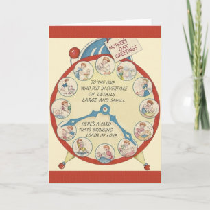 Tarjeta de felicitación vintage del Día de la Madr