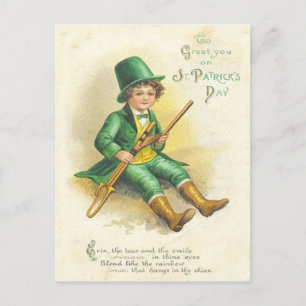 Tarjeta de Felicitación Vintage del Día de San Pat