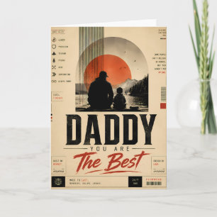 Tarjeta de felicitación vintage del Día del Padre