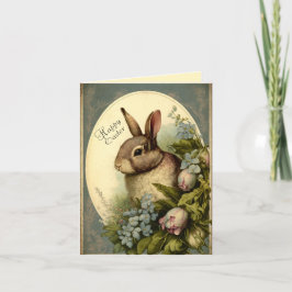 Tarjeta de felicitación Vintage Garden Easter Bunn