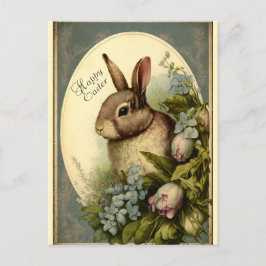 Tarjeta de felicitación Vintage Garden Easter Bunn