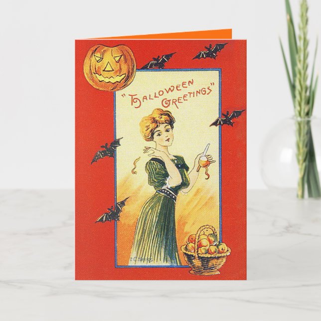 Tarjeta de felicitación Vintage Halloween Lore (Anverso)