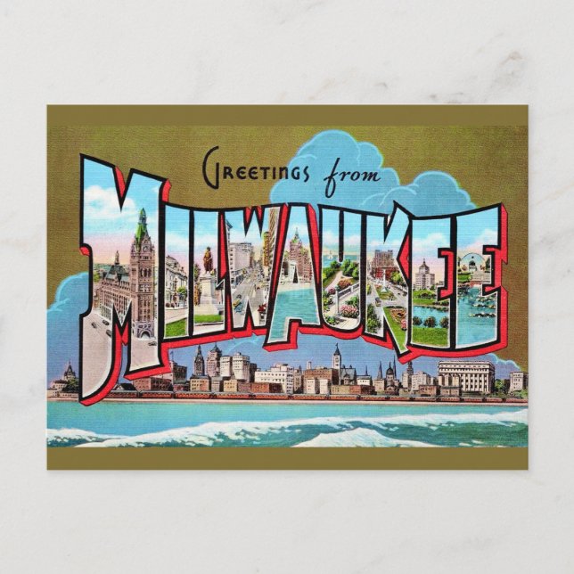 Tarjeta de felicitación Vintage Milwaukee (Anverso)