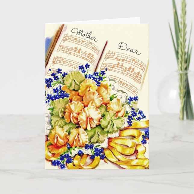 Tarjeta de felicitación Vintage Mother Birthday (Anverso)