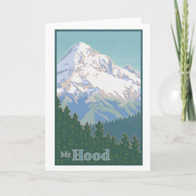 Tarjeta de felicitación Vintage Mt. Hood (Anverso)