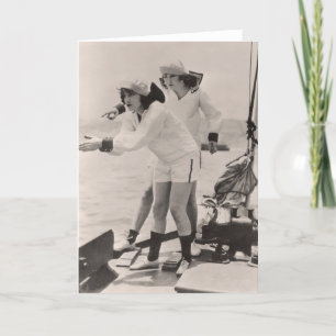 Tarjeta de felicitación Vintage para bañadores - 1