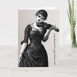 Tarjeta de felicitación violinista vintage