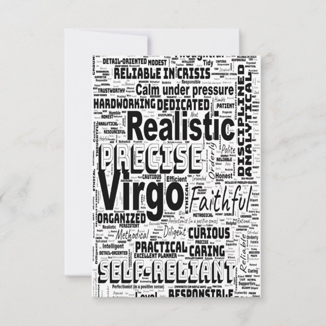 Tarjeta de felicitación Virgo Zodiac Word Cloud In (Anverso)