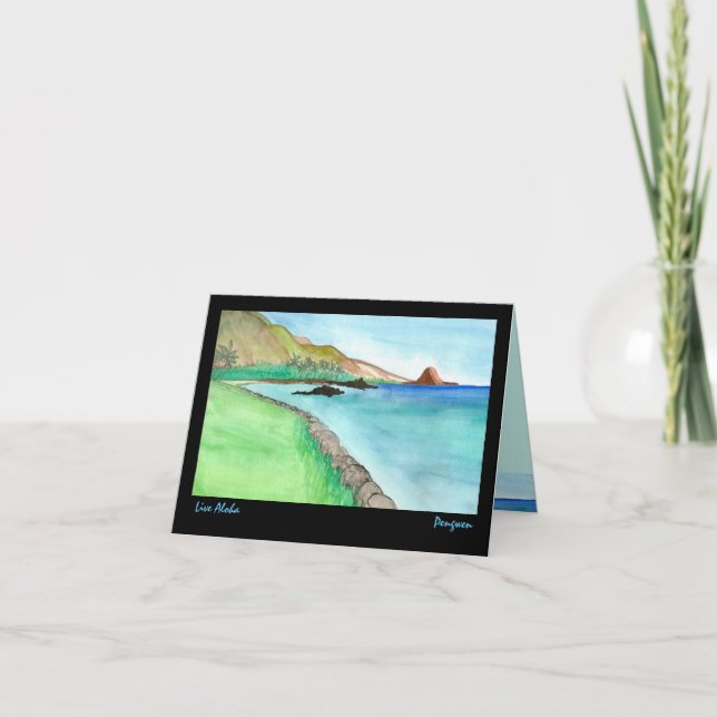 Tarjeta de felicitación viva de la hawaiana, (Anverso)