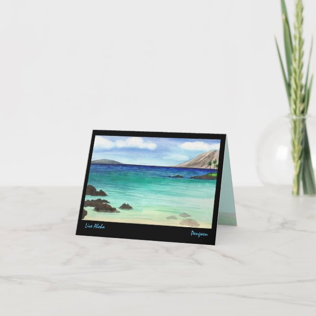 Tarjeta de felicitación viva de la hawaiana, (Anverso)