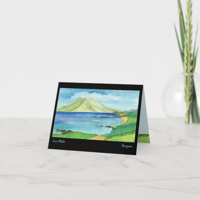 Tarjeta de felicitación viva de la hawaiana, (Anverso)