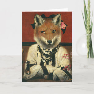 Tarjeta de felicitación Vixen Victoriana Vintage