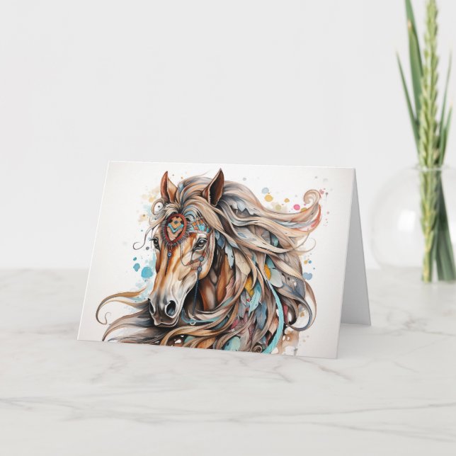 Tarjeta de felicitación Warrier Horse (Anverso)