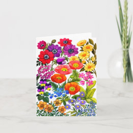 Tarjeta de felicitación Watercolor Floral Garden