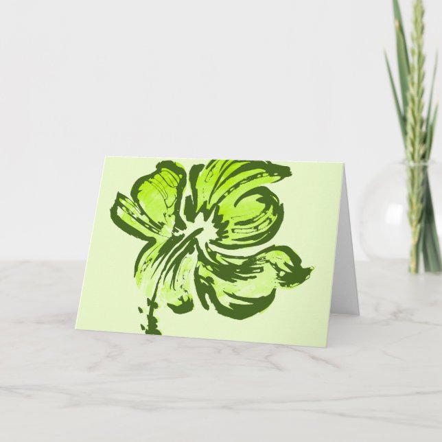 Tarjeta de felicitación Watercolor Hibiscus (Anverso)