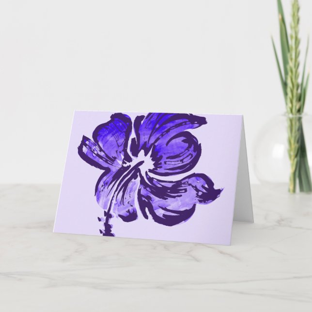 Tarjeta de felicitación Watercolor Hibiscus (Anverso)