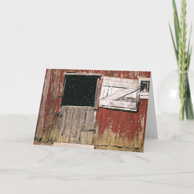 Tarjeta de felicitación Weathered Barn Door Blank (Anverso)