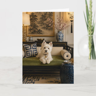 Tarjeta de Felicitación Westie Chinoiserie