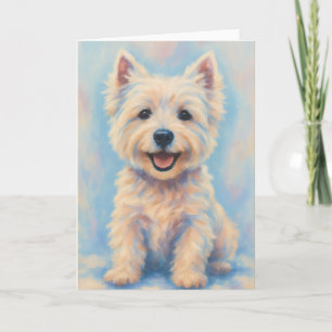 Tarjeta de felicitación Westie - En blanco dentro