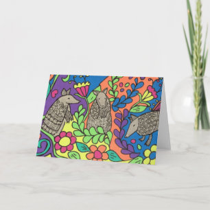 Tarjeta de felicitación Whimsical Armadillos