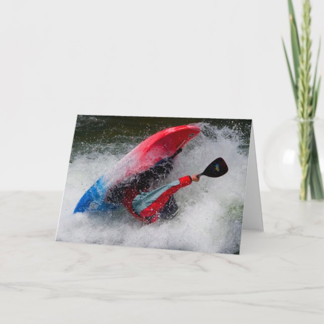 Tarjeta de felicitación Whitewater Kayaking (Anverso)