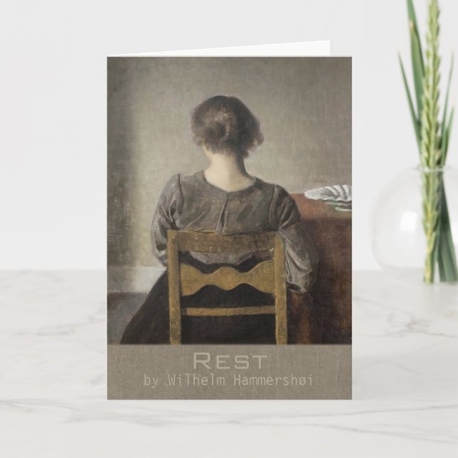 Tarjeta de felicitación Wilhelm Hammershøi Rest CC (Anverso)