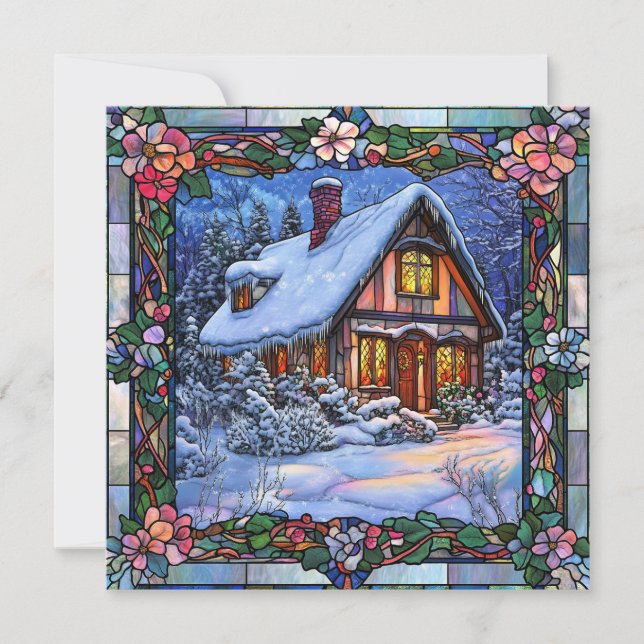 Tarjeta de felicitación Winter Cottage (Anverso)