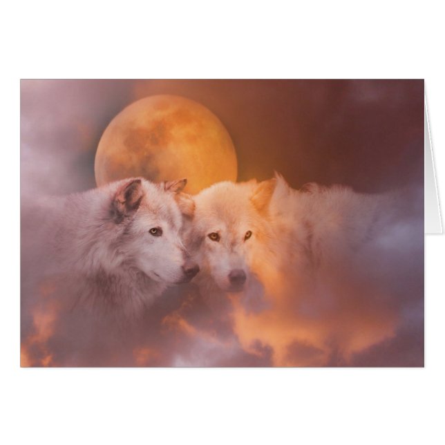 Tarjeta de felicitación Wolf Blank (Anverso (Horizontal))