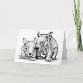 Tarjeta de felicitación Wombat Joeys