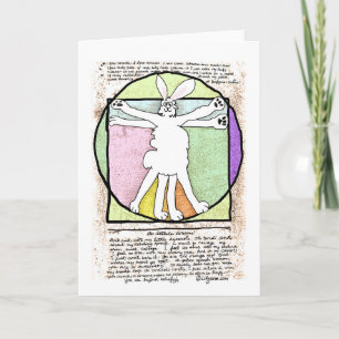 Tarjeta de felicitación y nota Bunny Da Vinci