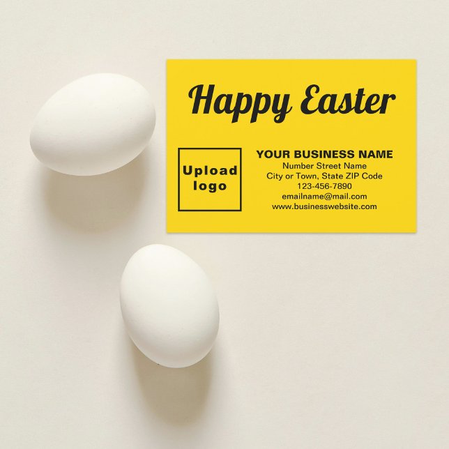 Tarjeta de felicitación Yellow Easter Business Fla (Yellow Easter business flat greeting card)