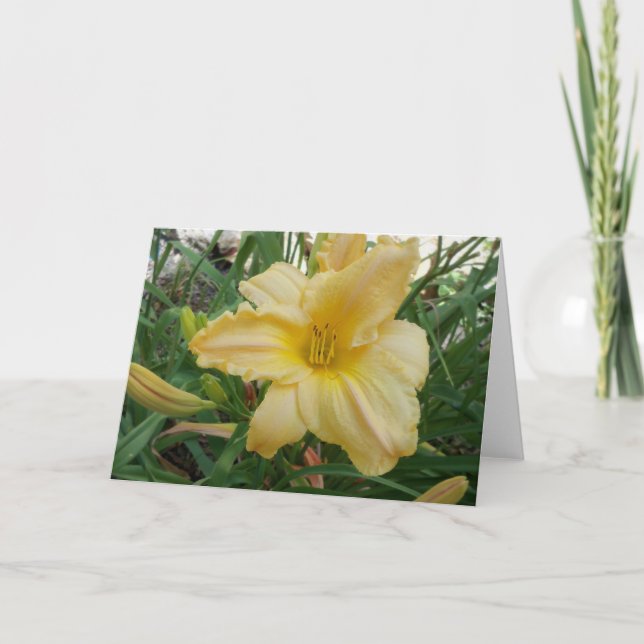 Tarjeta de felicitación Yellow Lily Stella d'oro (Anverso)