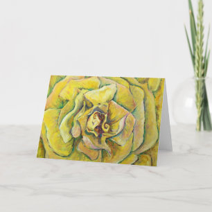 Tarjeta de felicitación Yellow Rose Swirl