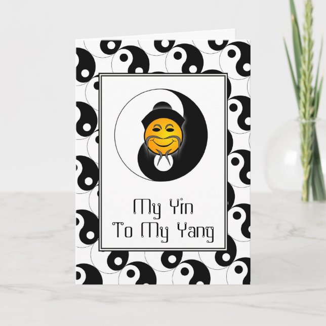 Tarjeta de felicitación Yin Yang Happy Face Card (Anverso)