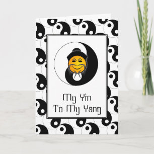 Tarjeta de felicitación Yin Yang Happy Face Card