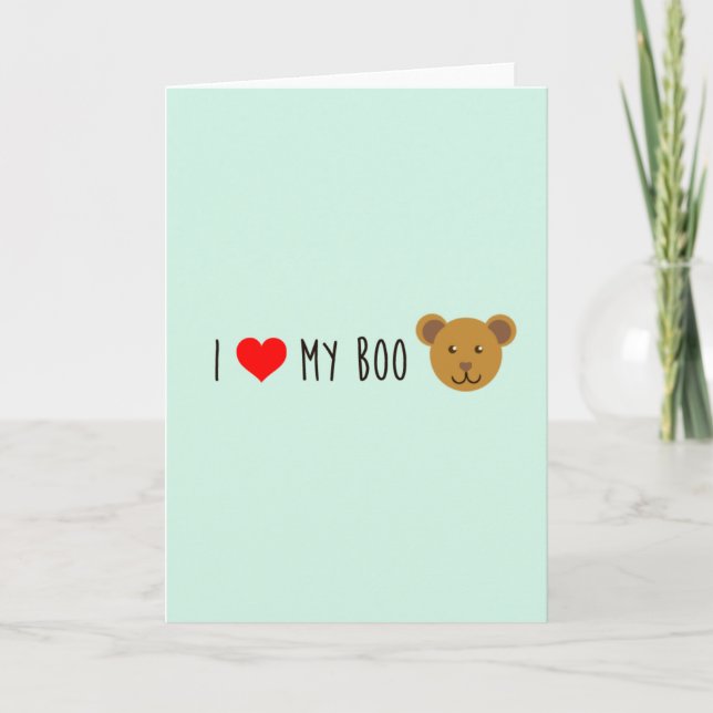 Tarjeta de felicitación Yo <3 Mi Boo Bear (Anverso)