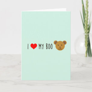 Tarjeta de felicitación Yo <3 Mi Boo Bear