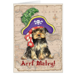 Tarjeta de felicitación Yorkie Pirate