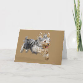 Tarjeta de felicitación Yorkie, sobres blancos est