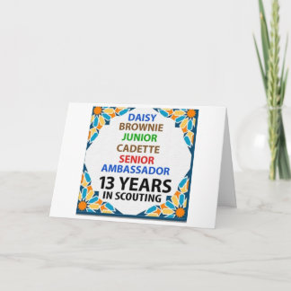 Tarjeta de felicitaciones a 13 años de descuento