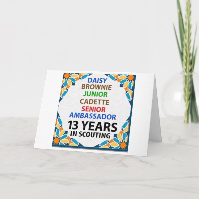 Tarjeta de felicitaciones a 13 años de descuento (Anverso)