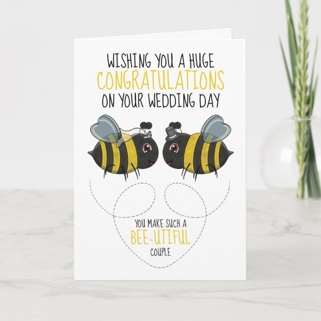 Tarjeta de felicitaciones a Bodas temáticos de Bee (Anverso)