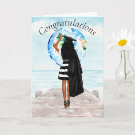 Tarjeta de felicitaciones a graduación afroamerica