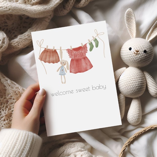 Tarjeta de felicitaciones a la bebé boho (Subido por el creador)