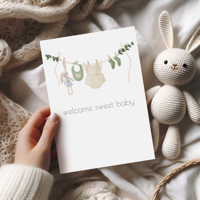 Tarjeta de felicitaciones a la bebé boho (Subido por el creador)